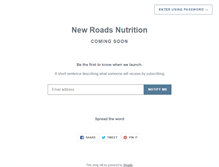 Tablet Screenshot of newroadsnutrition.com